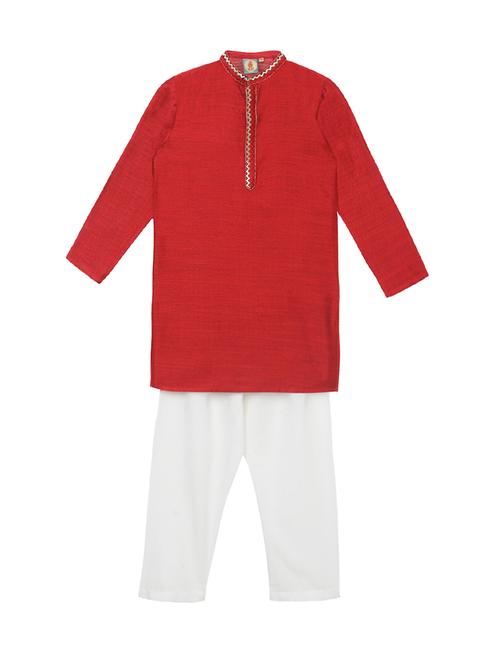 red solid kurta set - 18056333 - Standard Image - 1