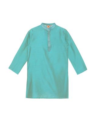 blue solid kurta set - 18056334 - Standard Image - 2
