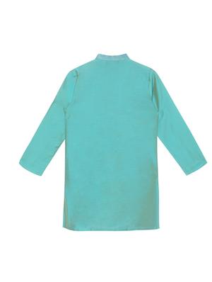blue solid kurta set - 18056334 - Standard Image - 3