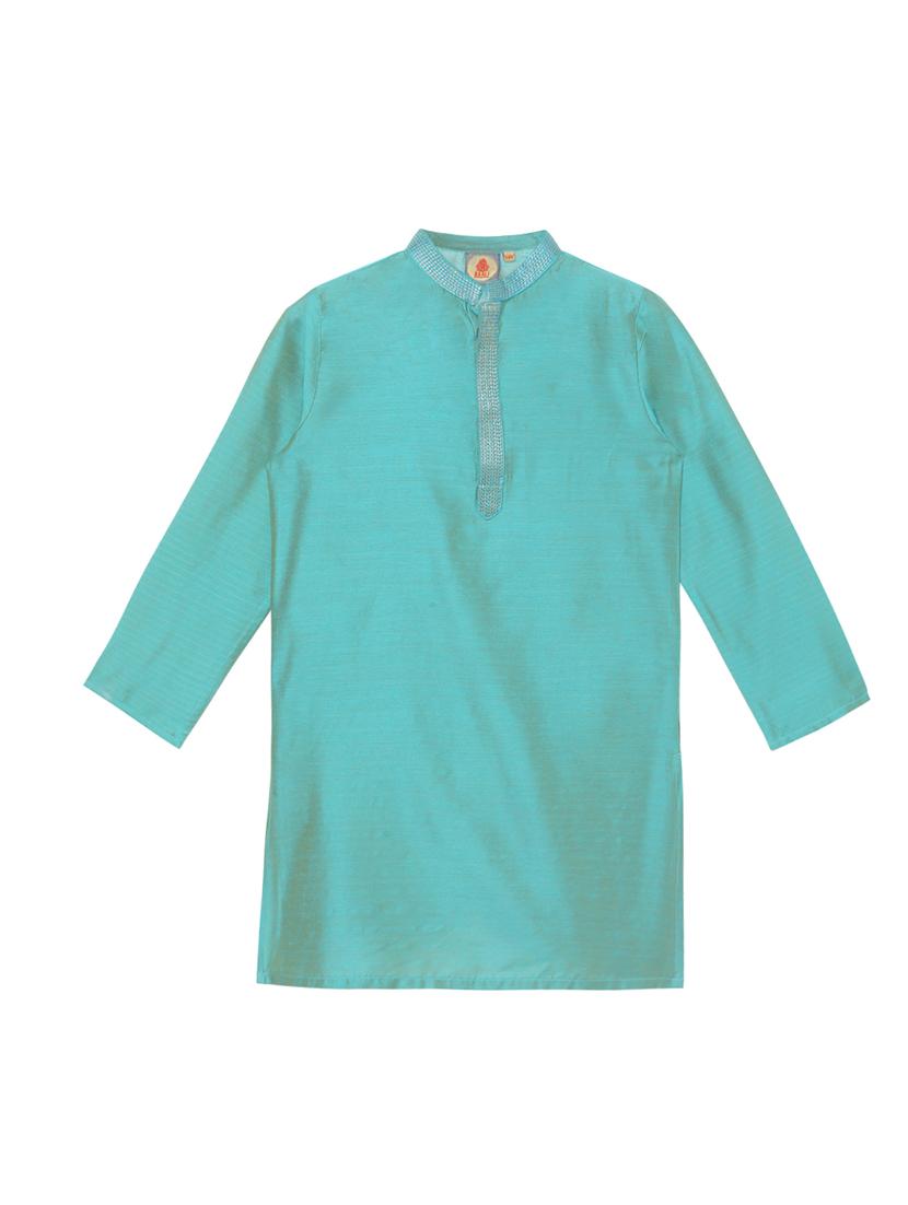 blue solid kurta set - 18056334 - Zoom Image - 2