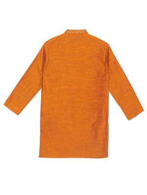 orange solid kurta set - 18056338 - Standard Image - 3