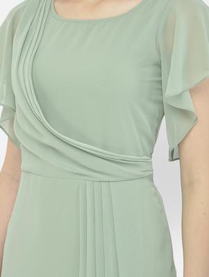 bell sleeved solid maxi dress - 18056437 - Standard Image - 4