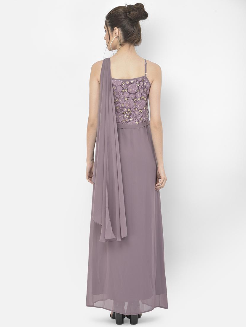self design lace gown dress - 18056451 - Zoom Image - 3