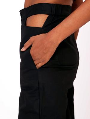 black solid wide leg trouser - 18056486 - Standard Image - 5