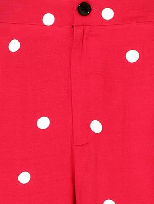red polka dots wide leg trouser - 18056487 - Standard Image - 5