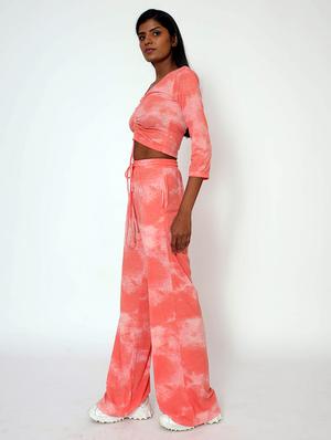 orange tie & dye wide leg trouser - 18056490 - Standard Image - 3