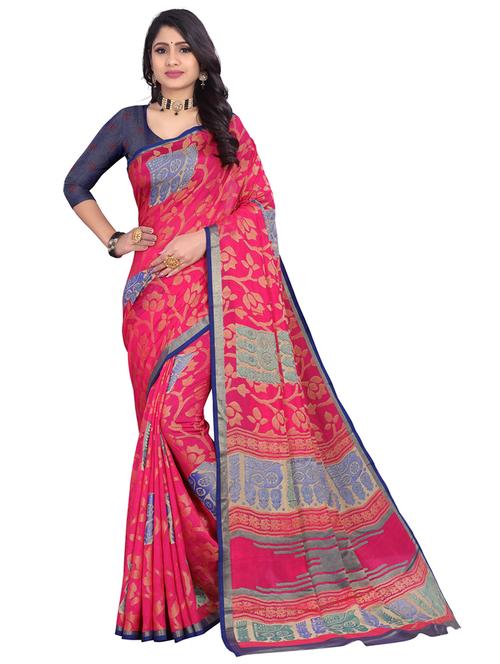 batik printed saree with blouse - 18058078 - Standard Image - 1
