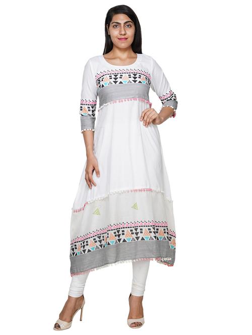 printed a-line kurta - 18058157 - Standard Image - 1