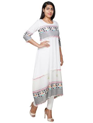 printed a-line kurta - 18058157 - Standard Image - 2