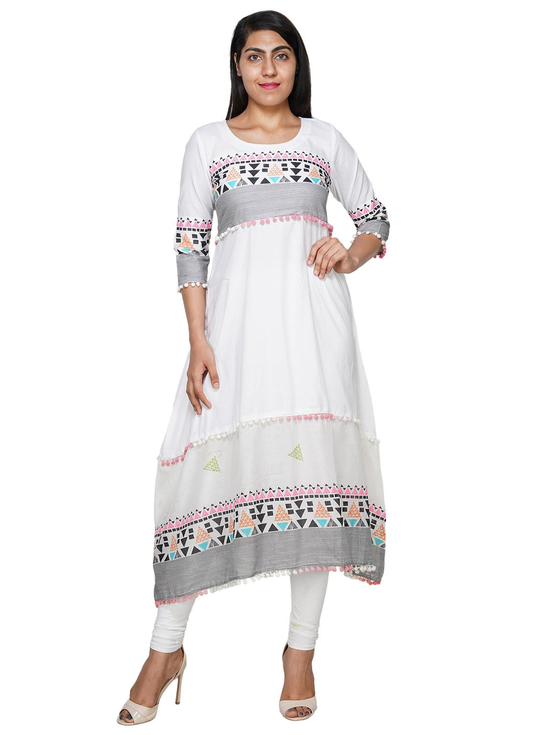 printed a-line kurta - 18058157 - Zoom Image - 1