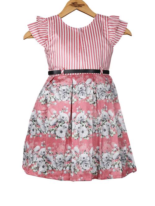 orange printed blend frock - 18058486 - Standard Image - 1