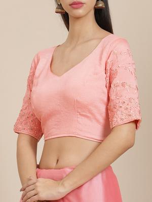 tonal embroidered saree with blouse - 18061698 - Standard Image - 3