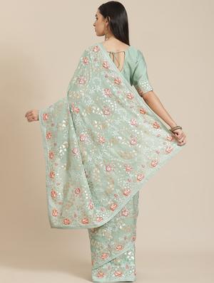 tonal embroidered saree with blouse - 18061701 - Standard Image - 2