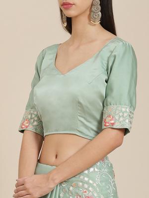 tonal embroidered saree with blouse - 18061701 - Standard Image - 3
