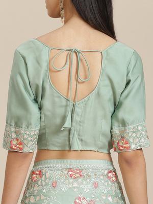 tonal embroidered saree with blouse - 18061701 - Standard Image - 4