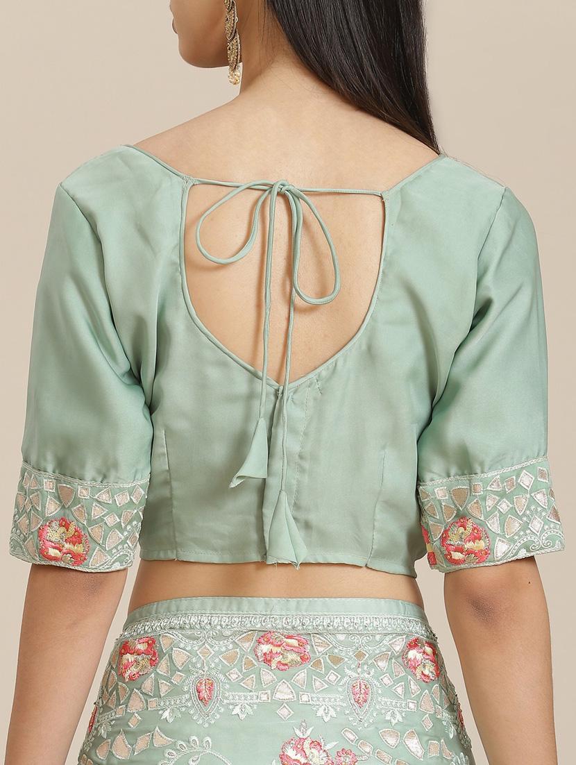 tonal embroidered saree with blouse - 18061701 - Zoom Image - 4