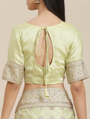 tonal embroidered saree with blouse - 18061703 - Standard Image - 4