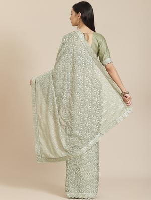 tonal embroidered saree with blouse - 18061727 - Standard Image - 2