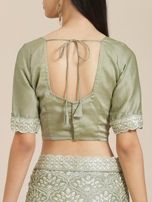 tonal embroidered saree with blouse - 18061727 - Standard Image - 4