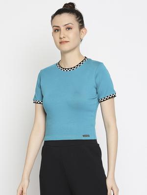 blue solid regular tee - 18061749 - Standard Image - 2