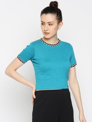 blue solid regular tee - 18061749 - Standard Image - 3