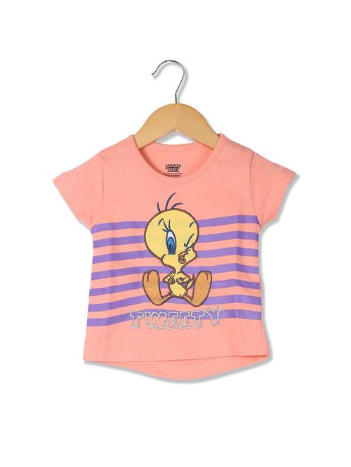round neck striped graphic tee - 18062392 - Very Small Image - 1