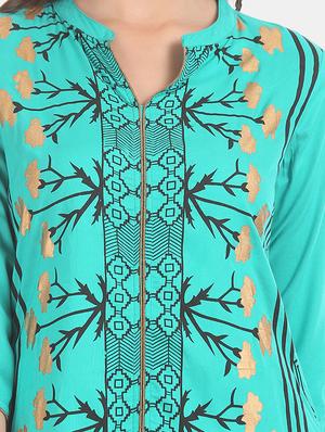 blue rayon straight kurta - 18065210 - Standard Image - 5
