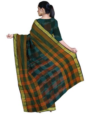 self design handloom saree with blouse - 18065914 - Standard Image - 2