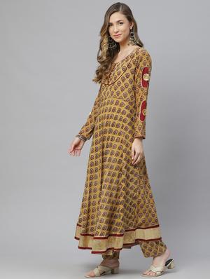 yellow rayon suit set - 18066515 - Standard Image - 3