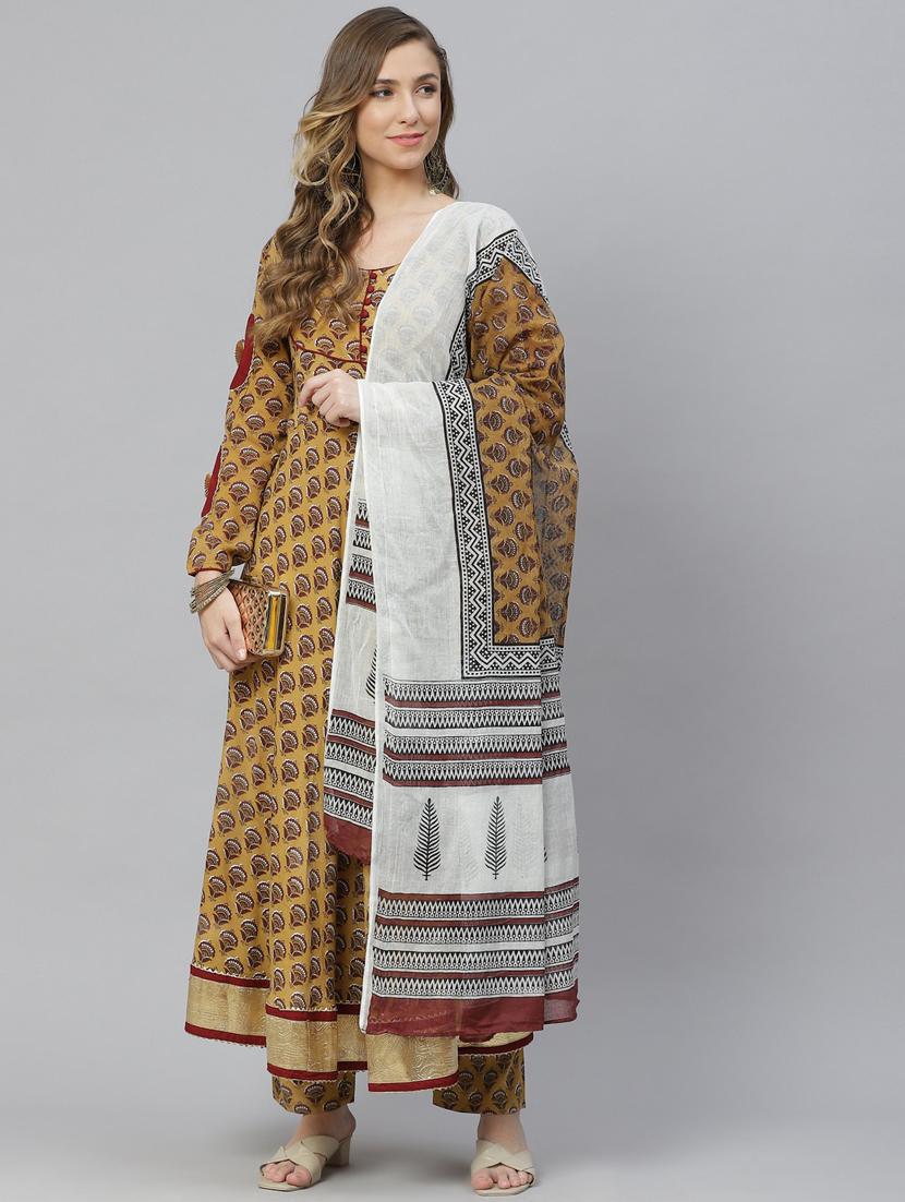 yellow rayon suit set - 18066515 - Zoom Image - 1