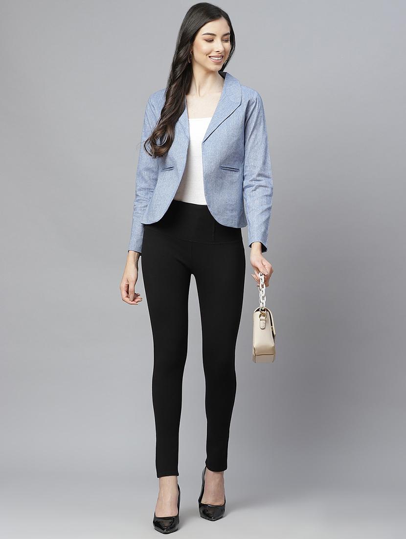 blue cotton casual blazer - 18067007 - Zoom Image - 4