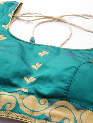 green art silk flared lehenga - 18067196 - Standard Image - 5
