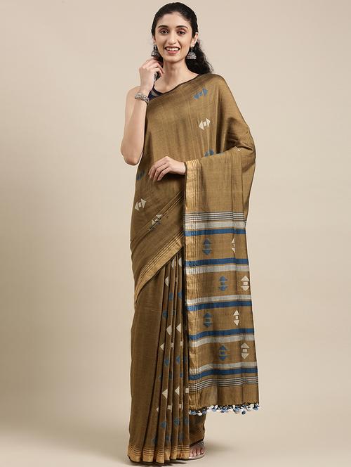 geometrical jamdani saree with blouse - 18067228 - Standard Image - 1