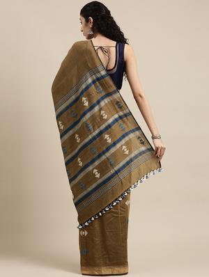 geometrical jamdani saree with blouse - 18067228 - Standard Image - 3