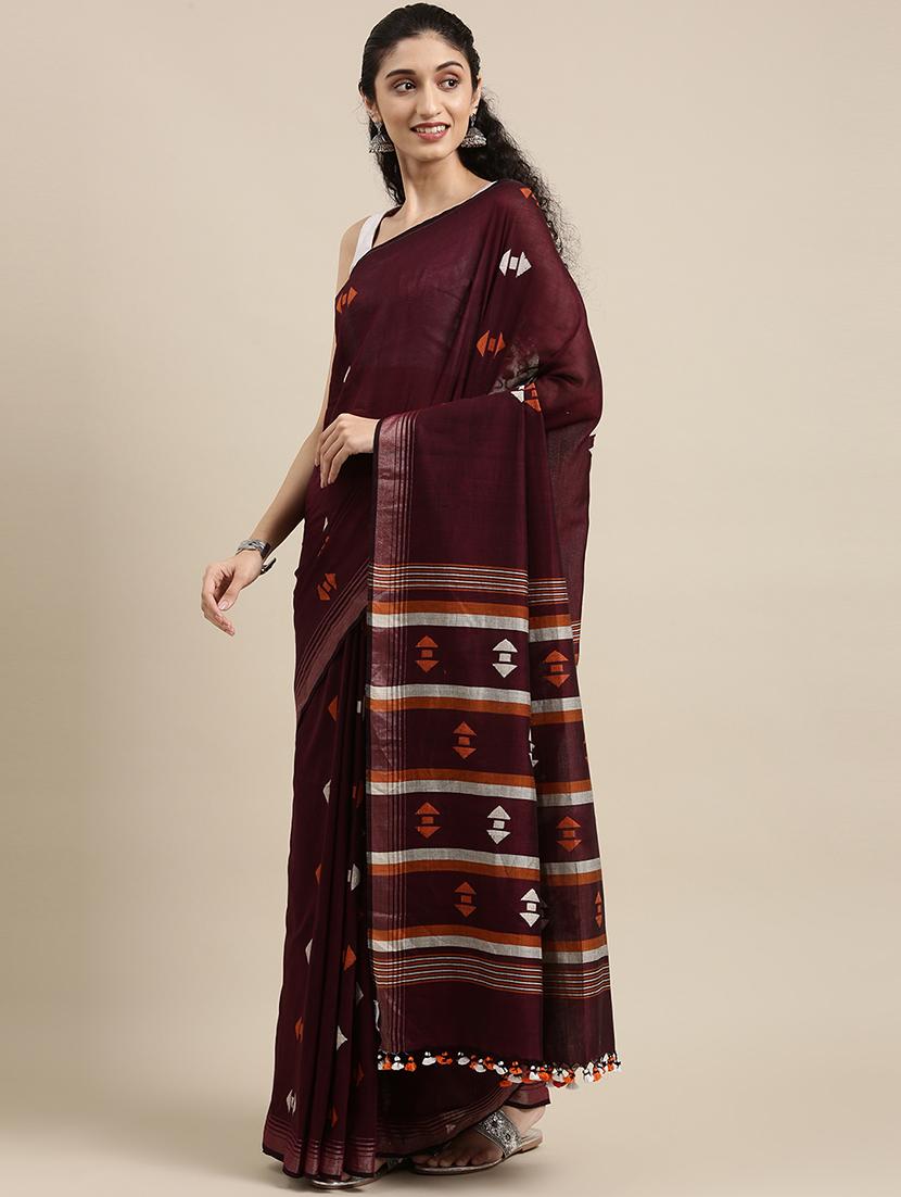 geometrical jamdani saree with blouse - 18067229 - Zoom Image - 2