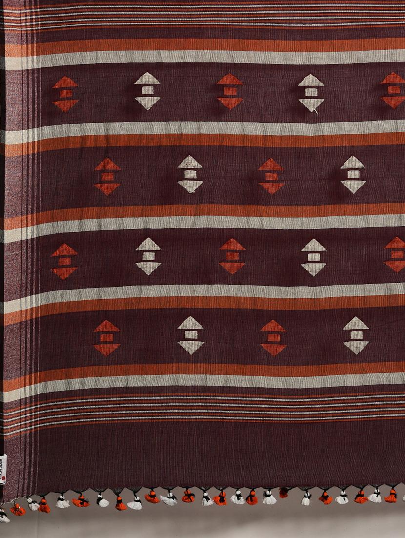 geometrical jamdani saree with blouse - 18067229 - Zoom Image - 5