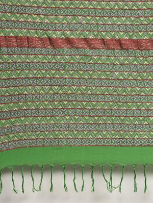 self design handloom saree with blouse - 18067231 - Standard Image - 5