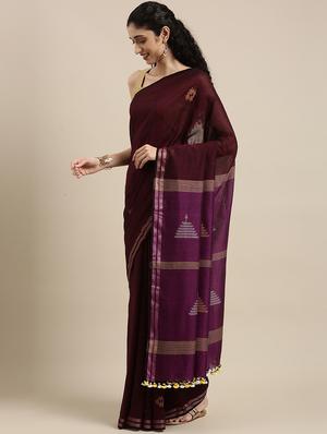 self design jamdani saree - 18067300 - Standard Image - 2