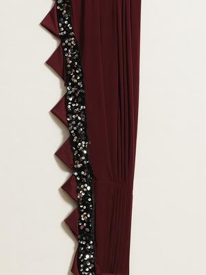 solid sequined draped saree with blouse - 18067322 - Standard Image - 5