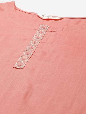 pink rayon with jacket kurta - 18067441 - Standard Image - 5