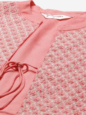pink rayon with jacket kurta - 18067441 - Standard Image - 6