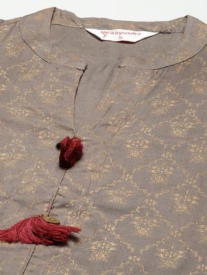olive rayon straight kurta - 18067462 - Standard Image - 5