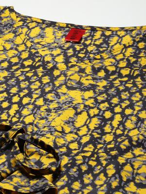 yellow crepe dresses kaftan - 18067805 - Standard Image - 5