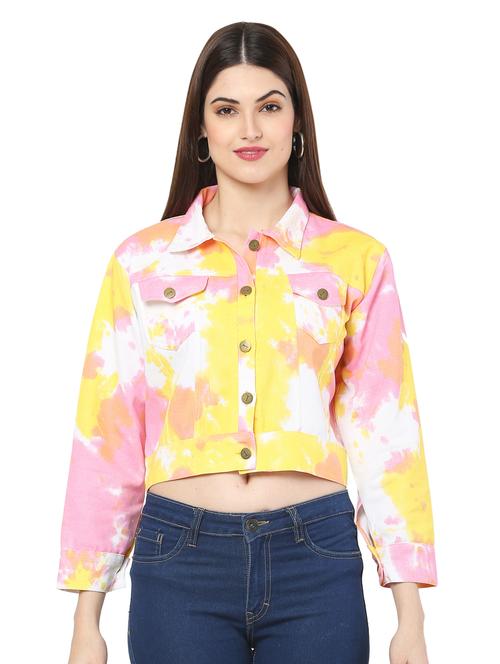 multi colored cotton blend jacket - 18067844 -  Standard Image - 0