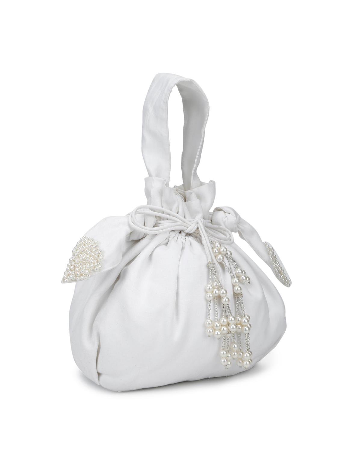 white cotton polyester blend ethnic potli - 18067866 - Zoom Image - 4
