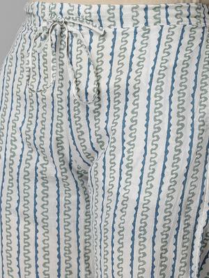blue cotton kurta palazzo set - 18069076 - Standard Image - 5