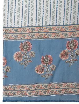 blue cotton kurta palazzo set - 18069076 - Standard Image - 7