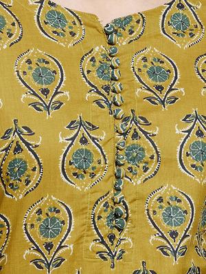 floral printed straight kurta and flared palazzo set - 18069110 - Standard Image - 5