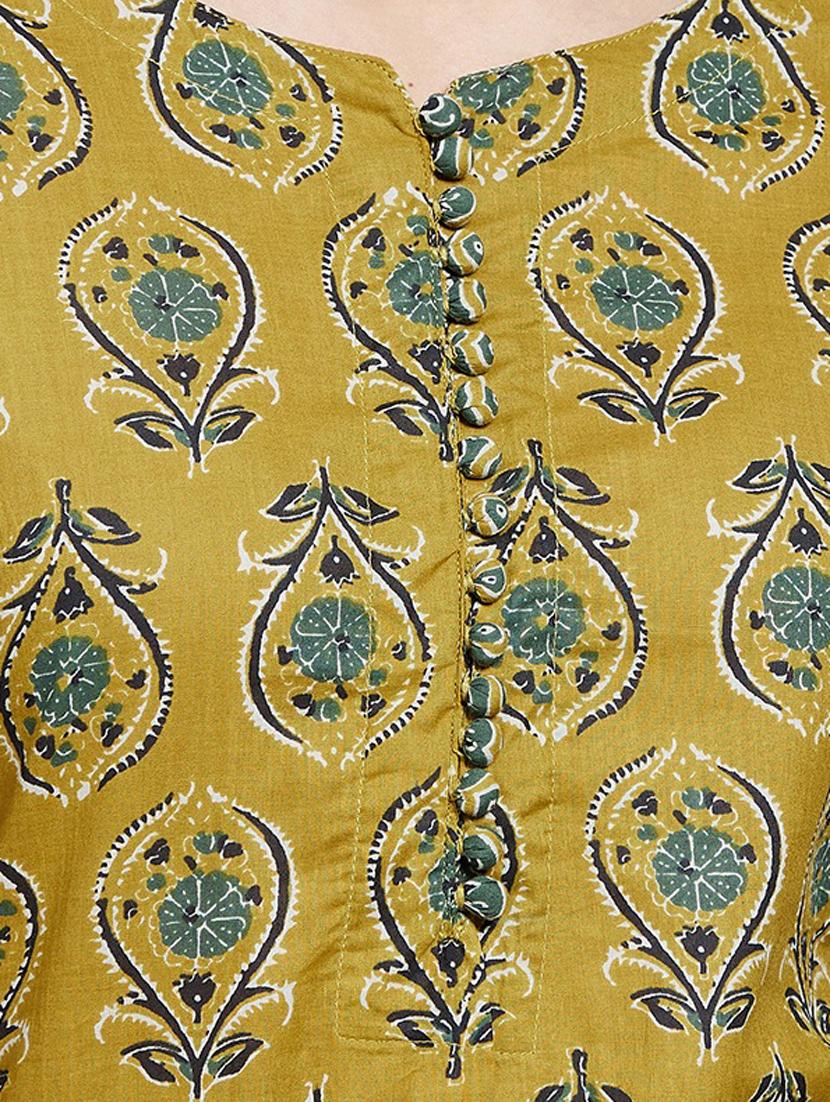floral printed straight kurta and flared palazzo set - 18069110 - Zoom Image - 5
