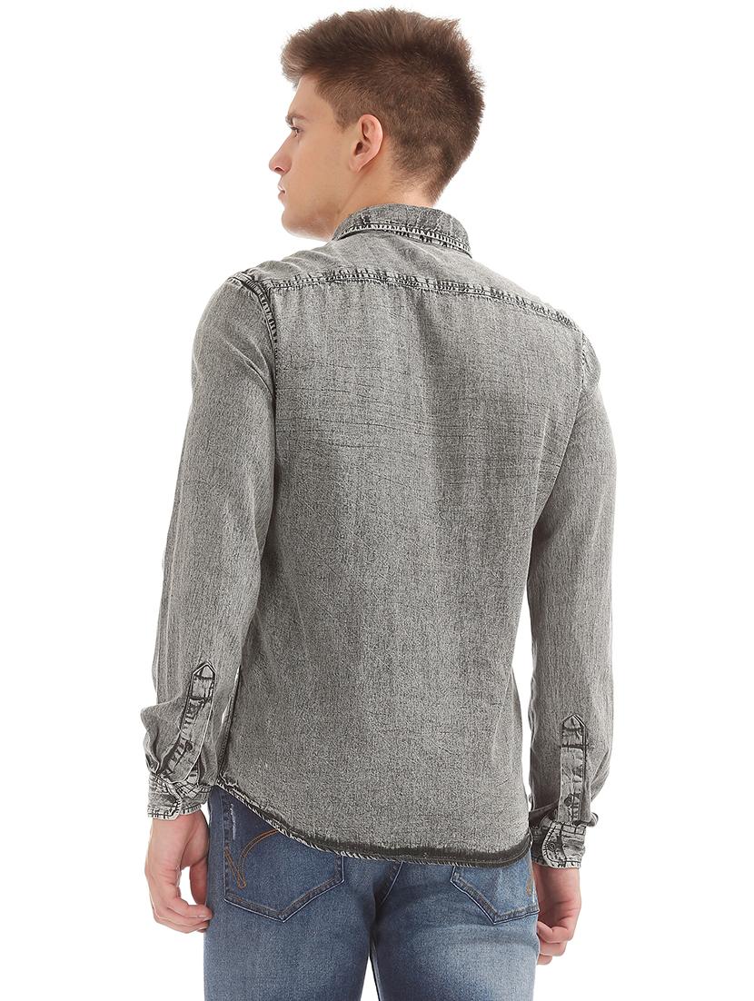 black solid casual shirt - 18070546 - Zoom Image - 3